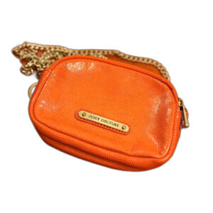 Juicy Couture Orange Calf Leather Mini Crossbody Bag